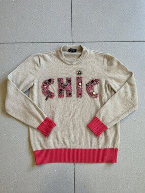 TRICOT CHIC Bauble Crewneck Sweater Size Small